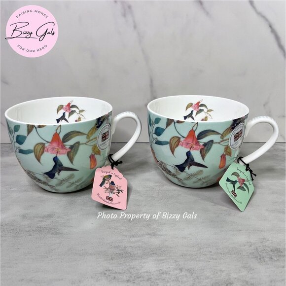 Bluebird & Willow HUMMINGBIRD Mug Cup Set of 2 - Picture 1 of 9